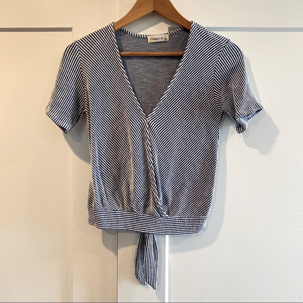 Striped open back top